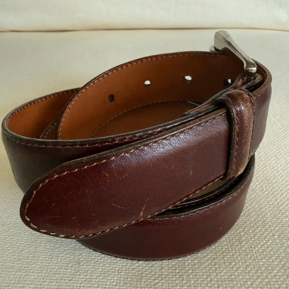 Martin Dingman Brown Leather Men’s Belt Size 32